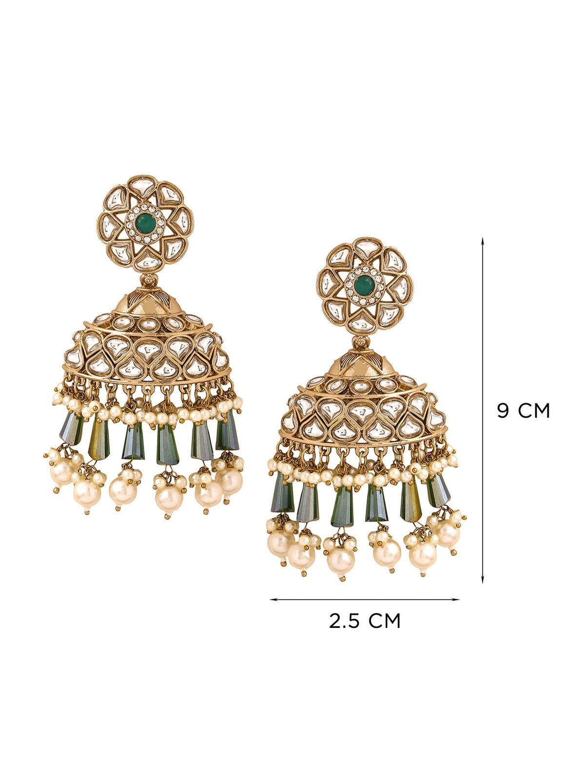 Yellow Chimes Chandbali Earrings - Casual Outfit