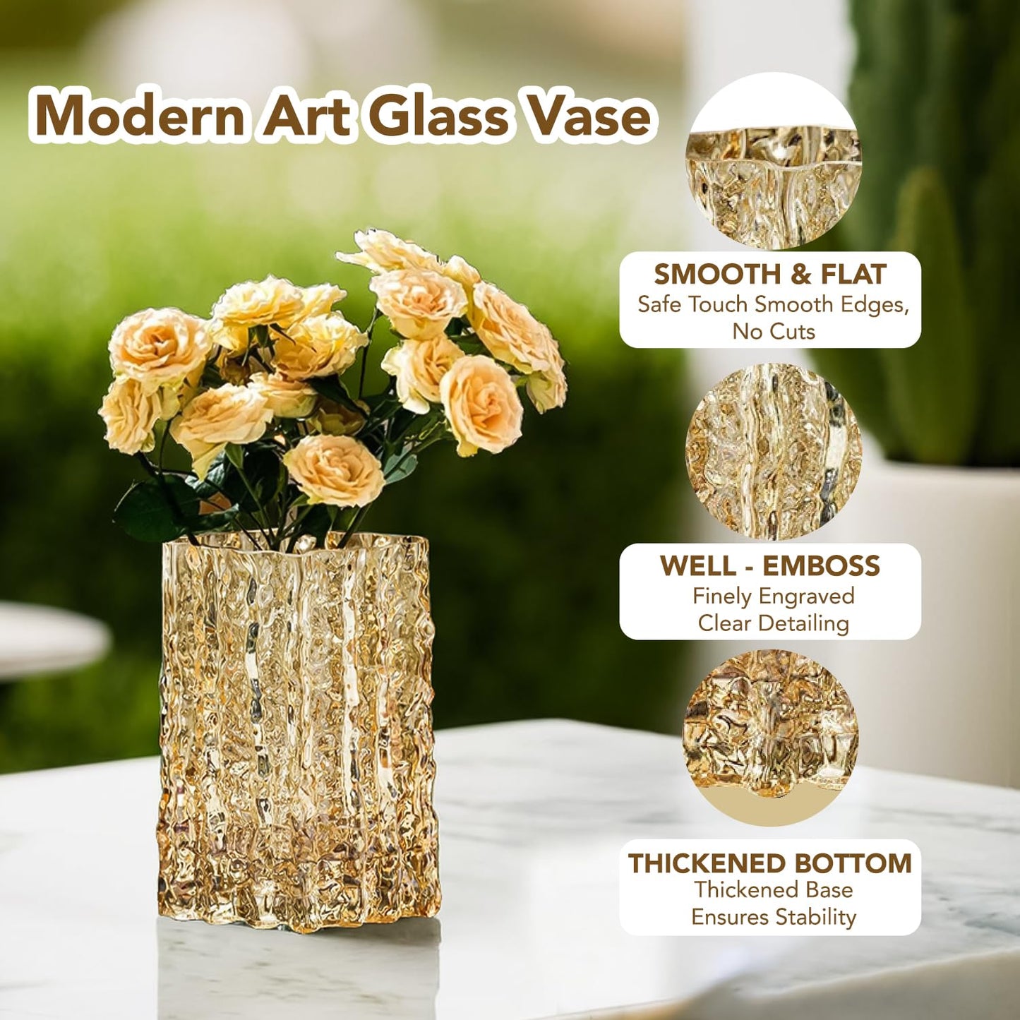 Ekhasa crystal glass vase - Elegant home decoration feature