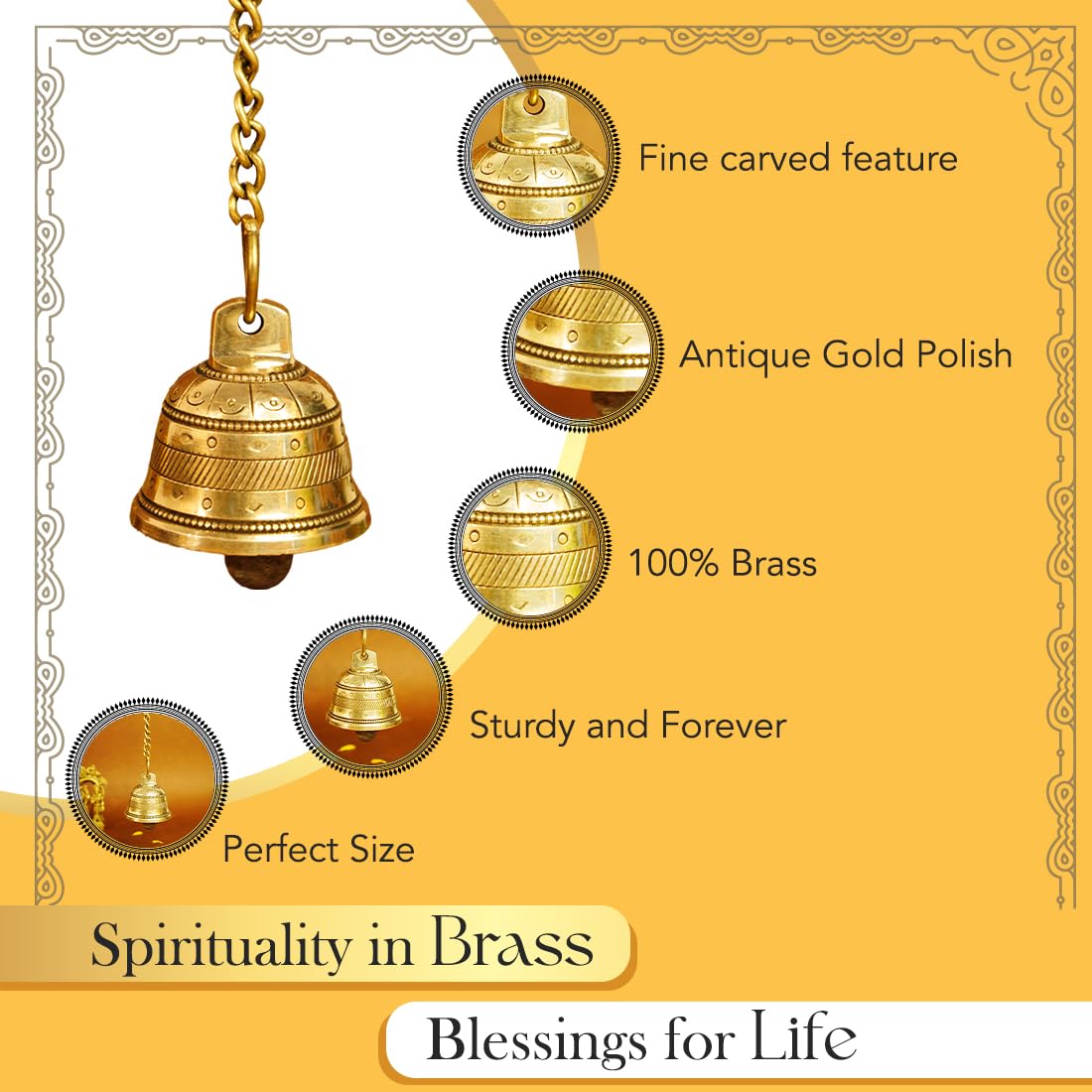 Ekhasa handcrafted brass bell - adds tradition to office