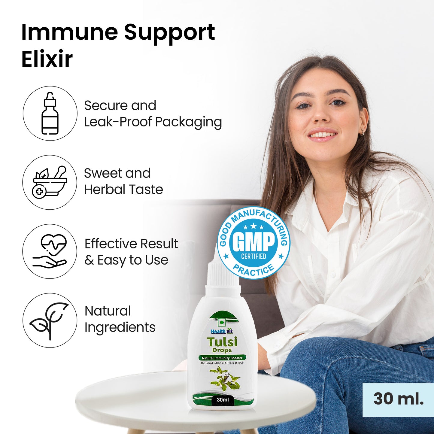 Healthvit Tulsi Drops - Organic and pure health supplement