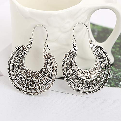 Yellow Chimes Silver Chandbali Earrings - Party wear accessory