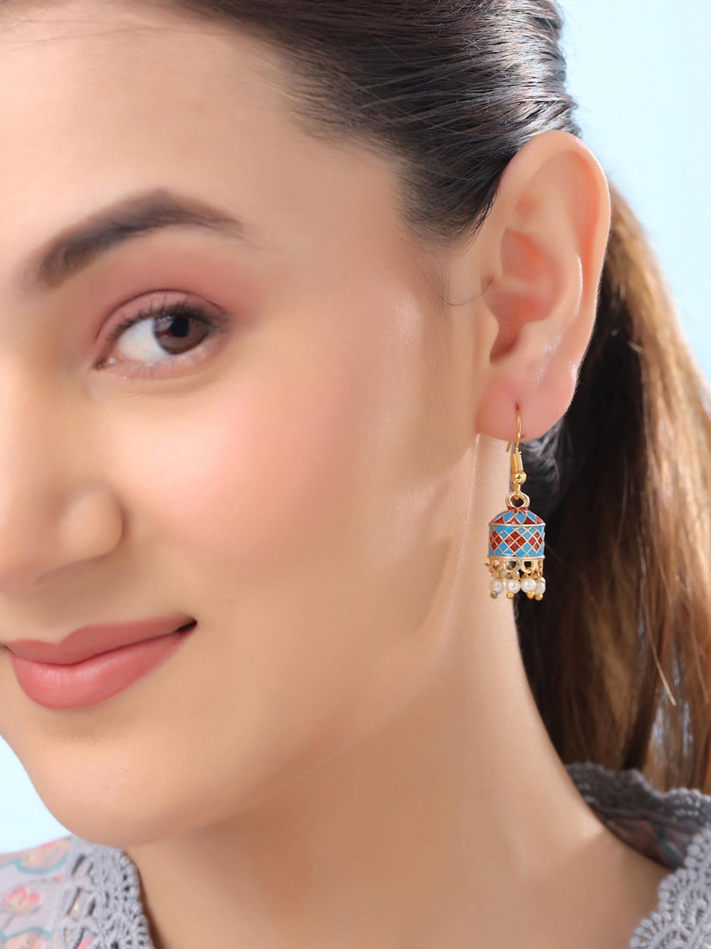 Yellow Chimes 4 Pairs Meenakari Earrings - Great for everyday wear