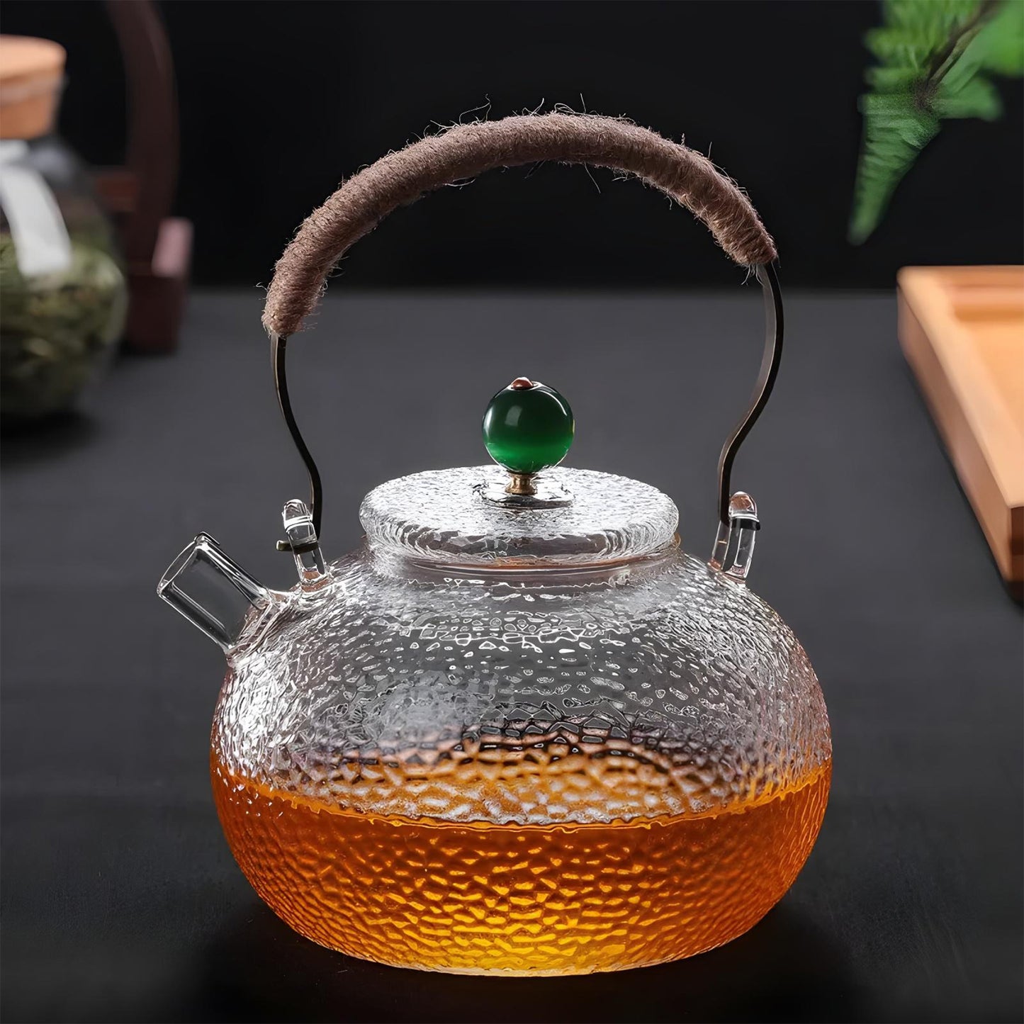 UMAI Bamboo Handle Tea Pot - Comfortable grip while pouring
