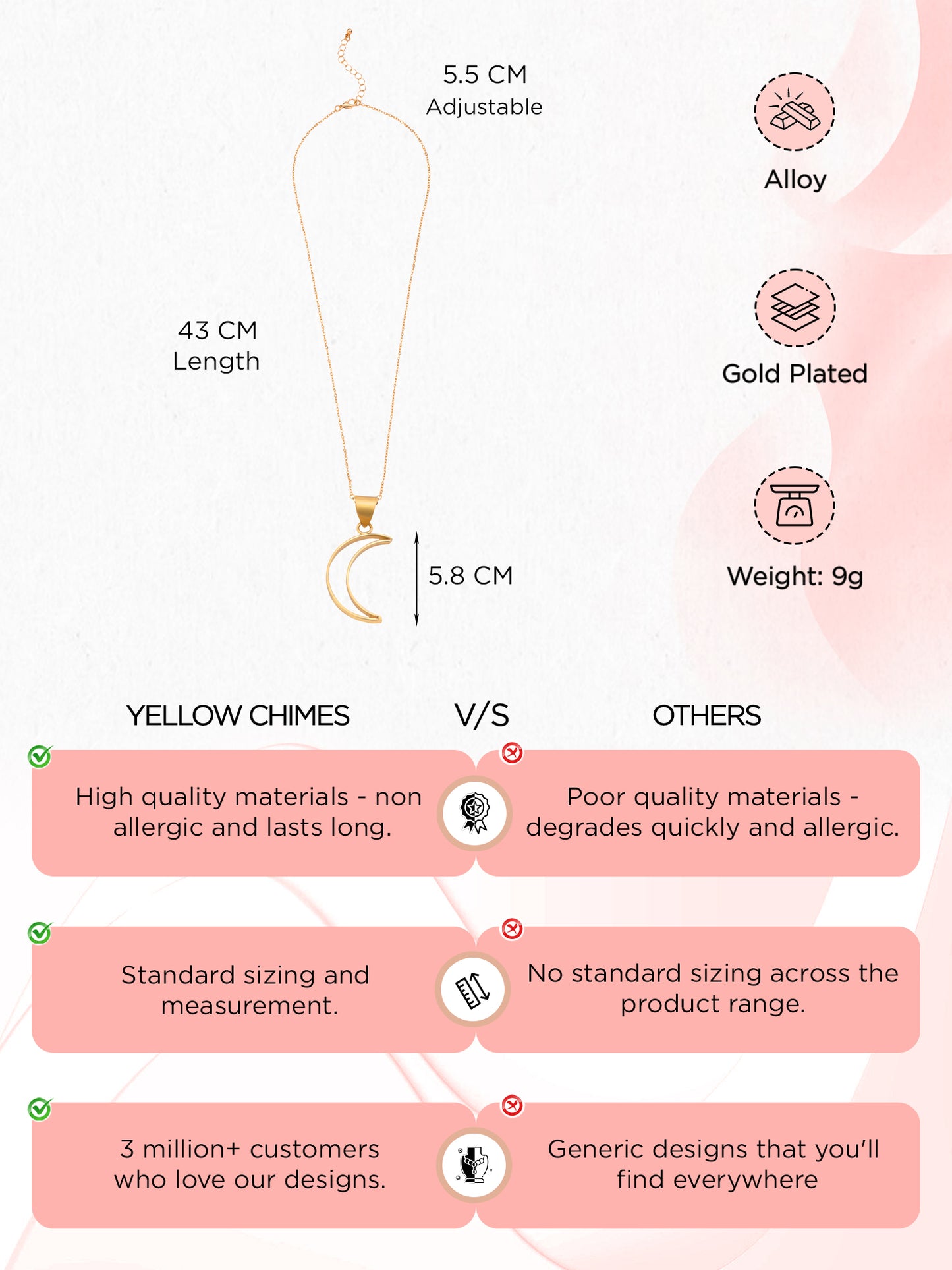 Yellow Chimes long chain necklace - perfect for casual outings
