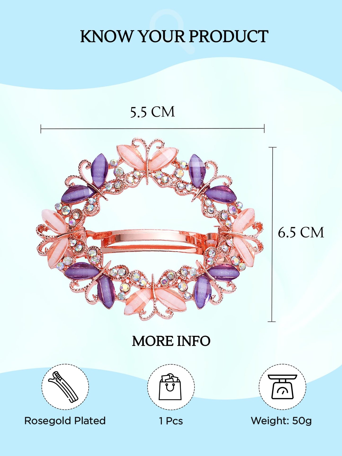 Yellow Chimes multicolor hair clip - stylish daily wear