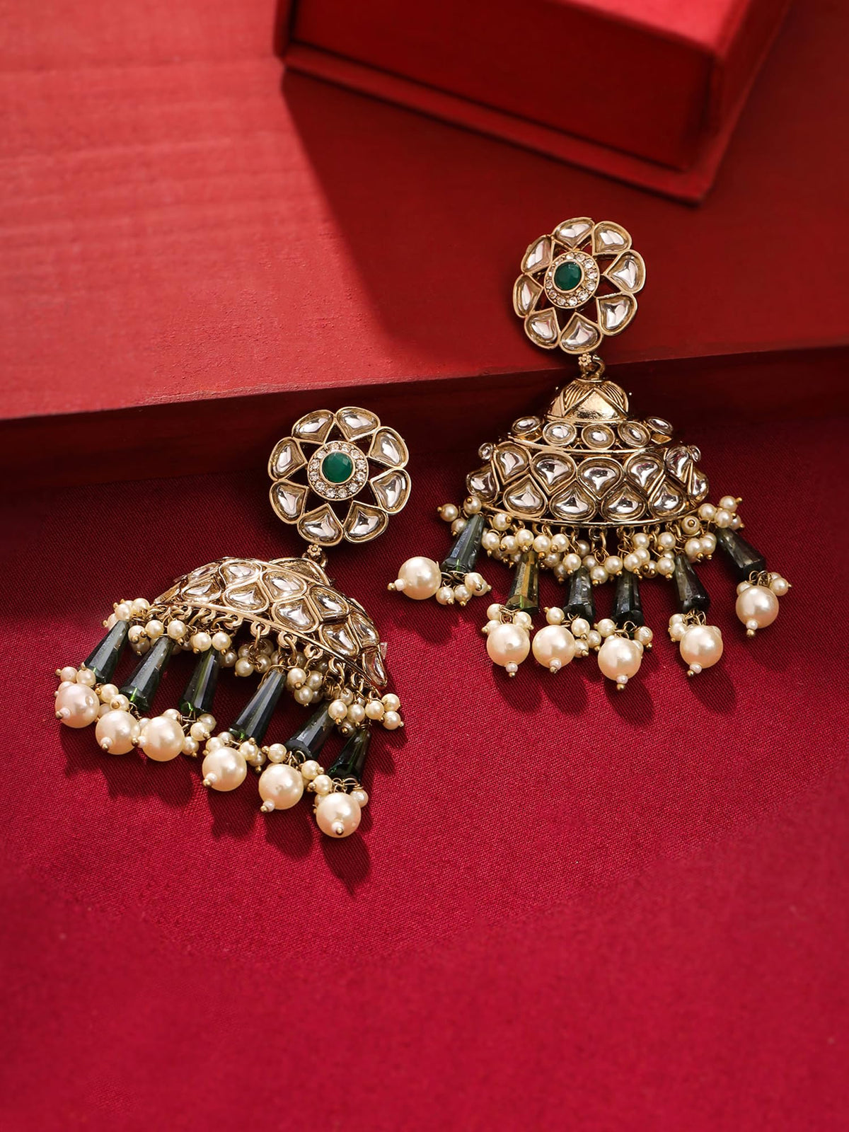 Yellow Chimes Chandbali Earrings - Anniversary Gift