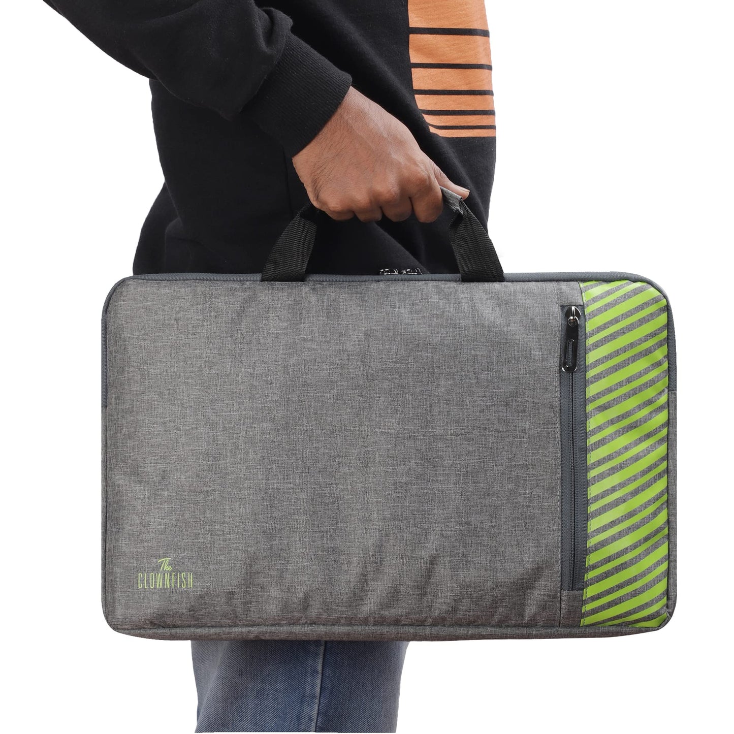 15.6 Inch Laptop Sleeve with Comfortable Carry Handles | Jetted Pocket | Grey | Elegant Solid Design