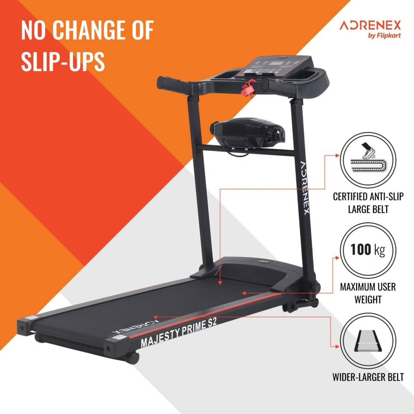 Reach Adrenex Majesty Prime S2 Treadmill - Durable Design