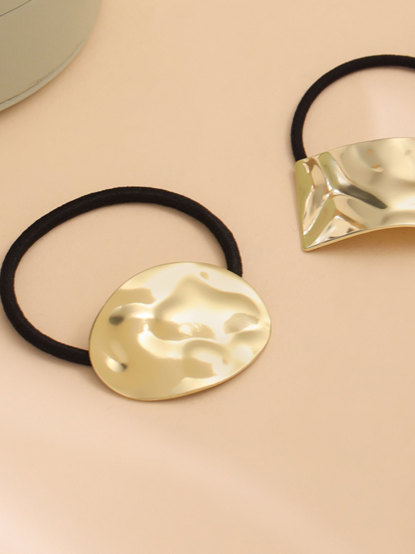 Yellow Chimes black and gold hair ties - stylish accessory for daily wear