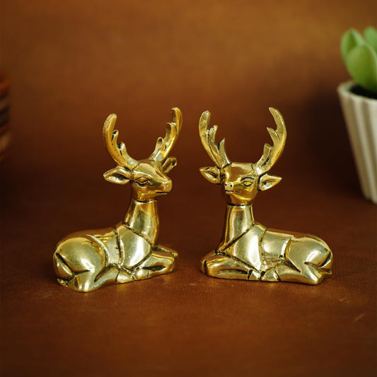 Ekhasa brass deer showpiece - adds charm to any space