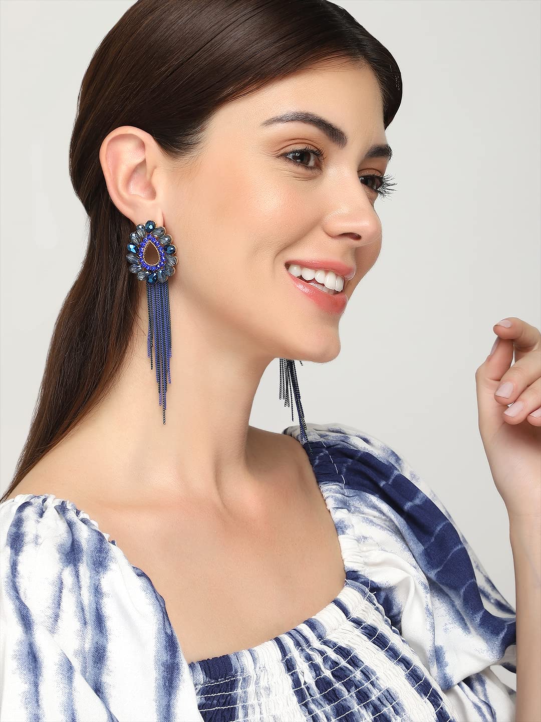 Yellow Chimes elegant long chain earrings - for casual wear