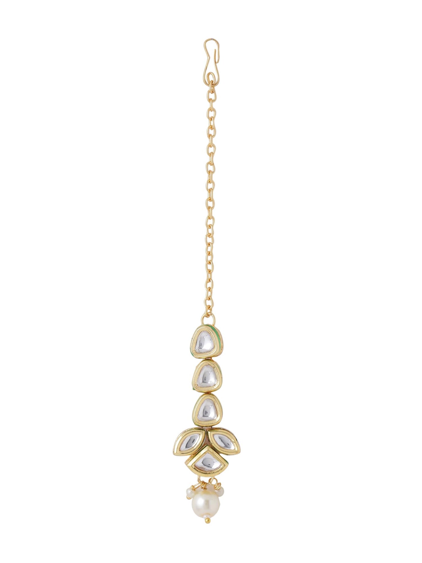 Yellow Chimes Kundan maangtikka - Classic and refined