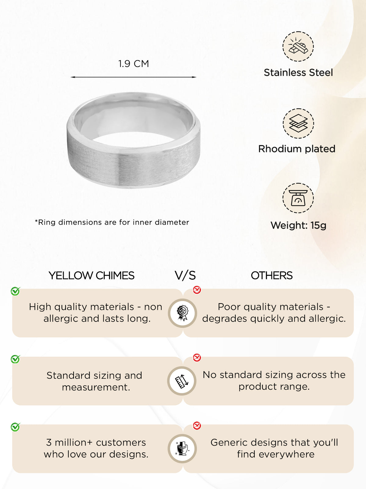 Yellow Chimes men's ring - elegant gift for special occasions