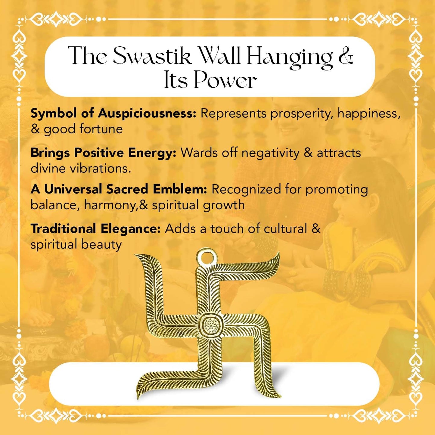 Ekhasa swastik wall hanging - indoor auspicious charm