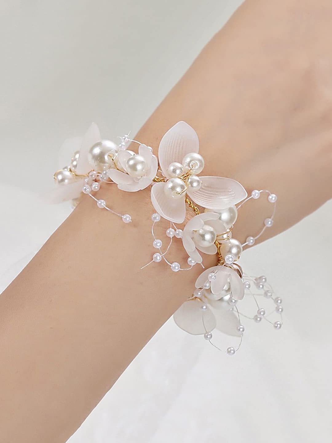 Yellow Chimes floral bracelet - wedding accessory