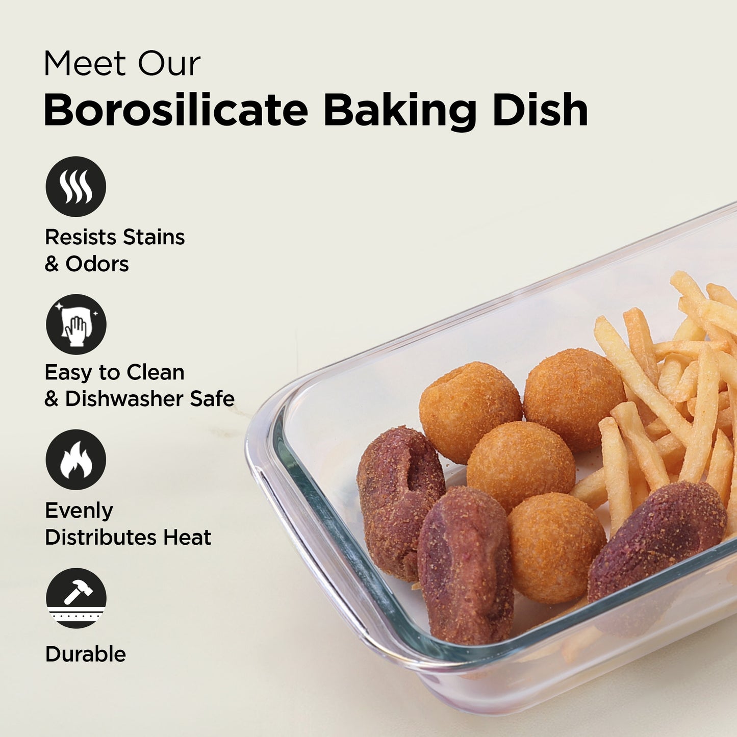 UMAI borosilicate glass baking tray - dishwasher safe cleaning