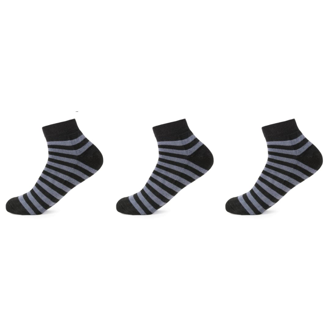 Mush Ankle Socks - Grey Striped Design for Running