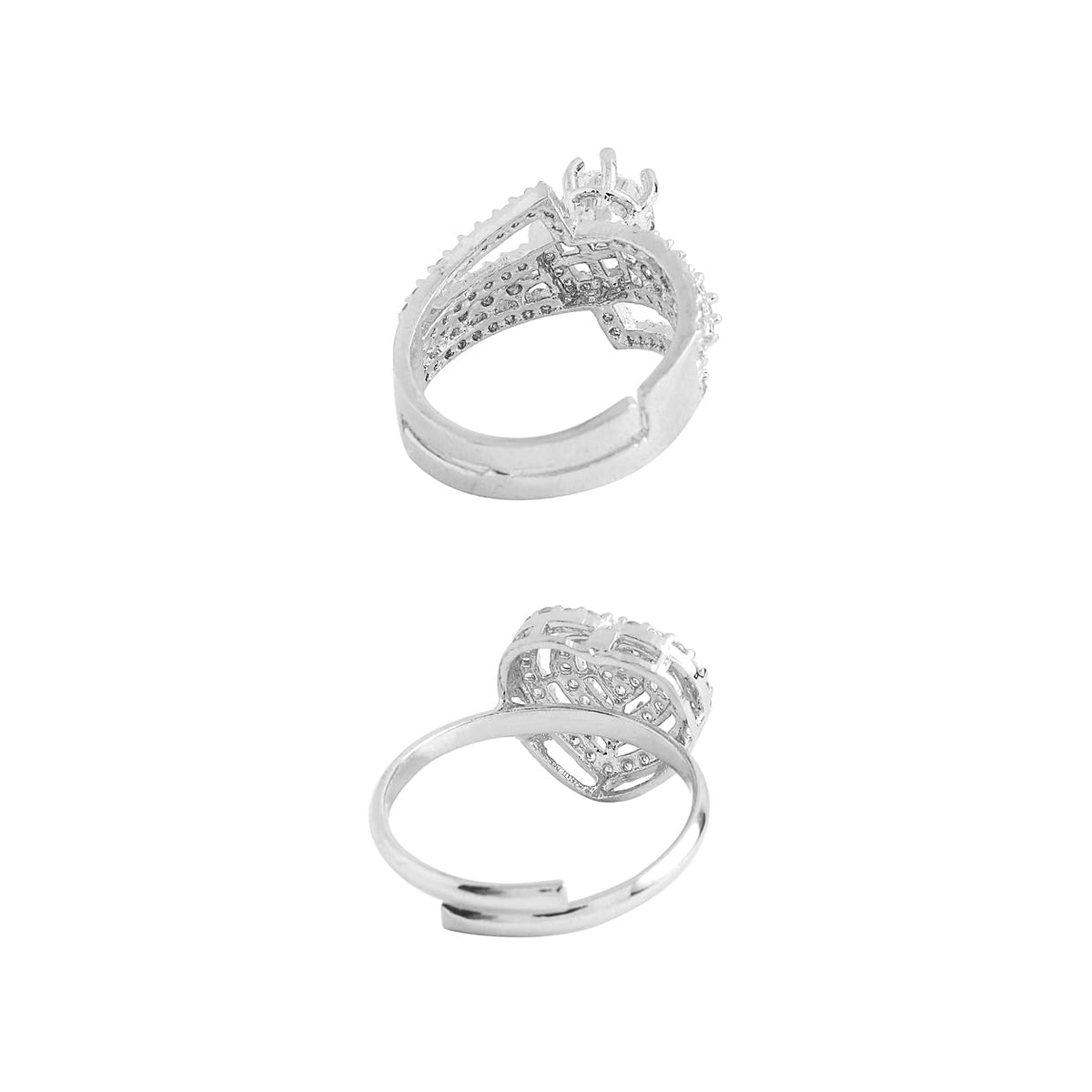 Yellow Chimes Silver Tone Adjustable Ring - Perfect birthday gift