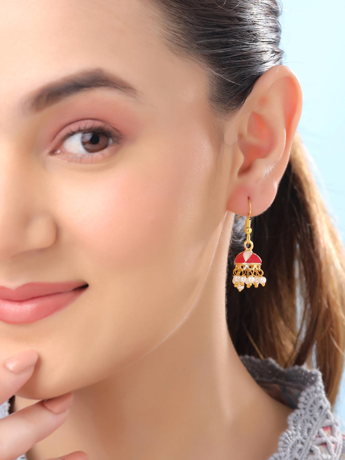 Yellow Chimes Meenakari Jhumka Earrings - Lightweight fashion