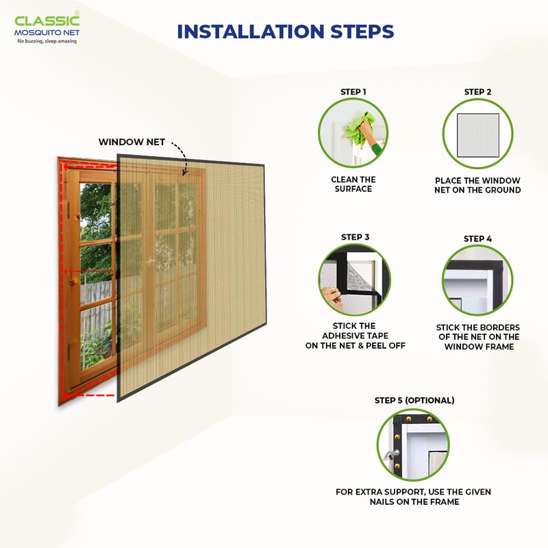 Classic Mosquito Net for Windows - Bathroom Setup