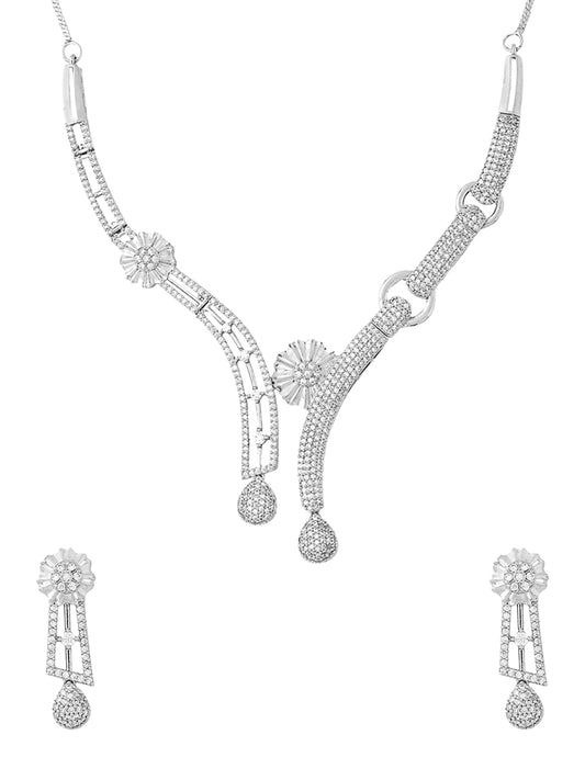 Yellow Chimes Diamond Necklace Set - Formal Function