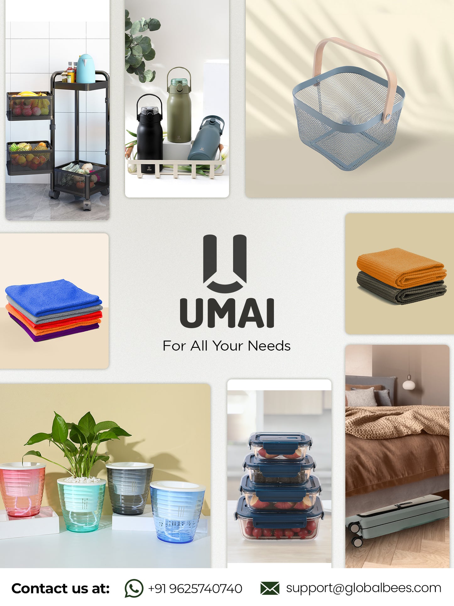 UMAI stainless steel dustbin - kitchen waste management