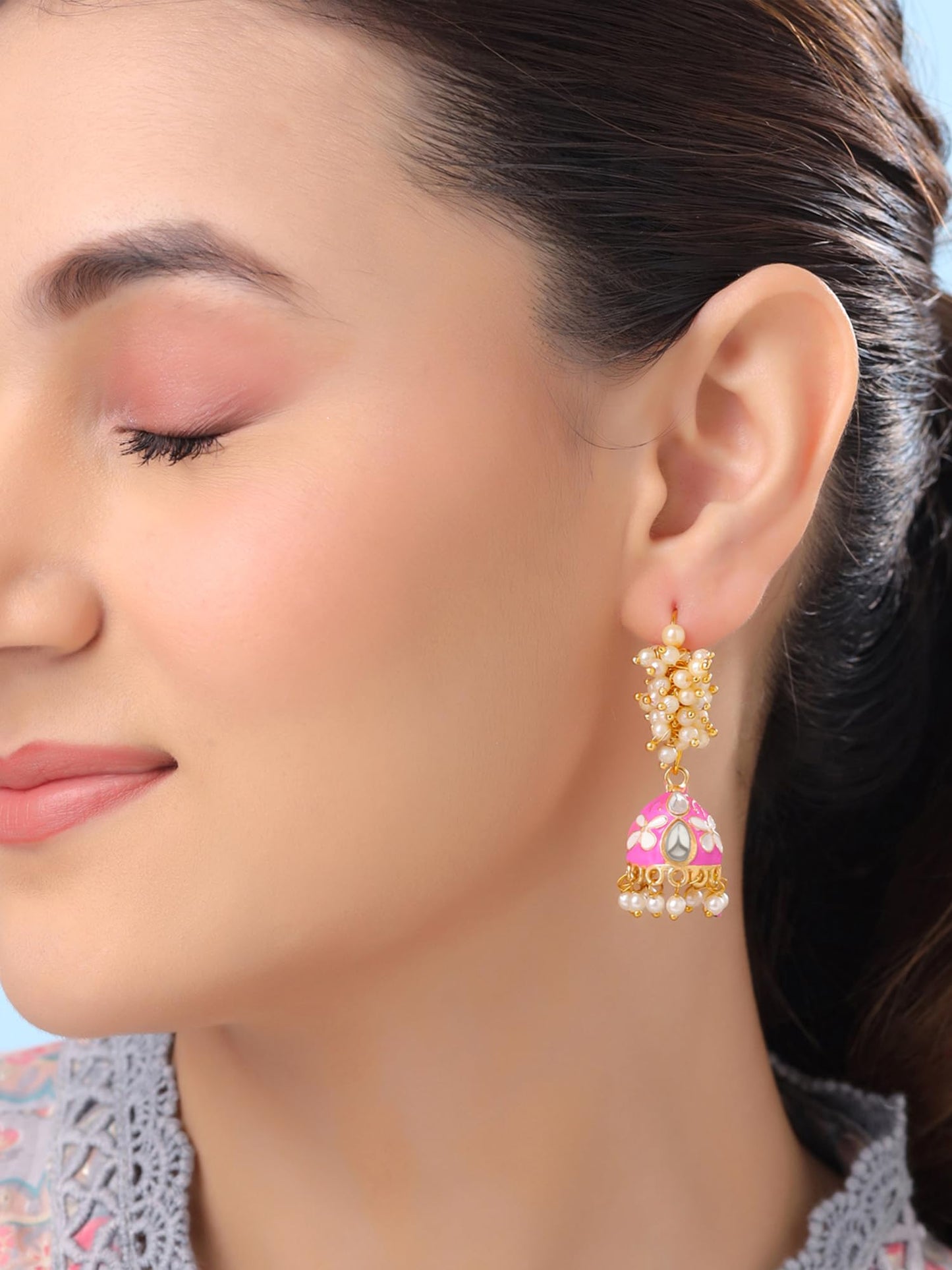 Yellow Chimes Multicolor Jhumki Earrings - Ideal Birthday gift