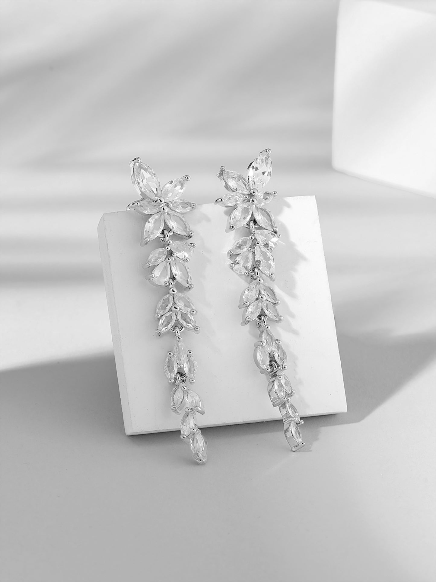 Yellow Chimes White Floral Earrings - Party Accessory