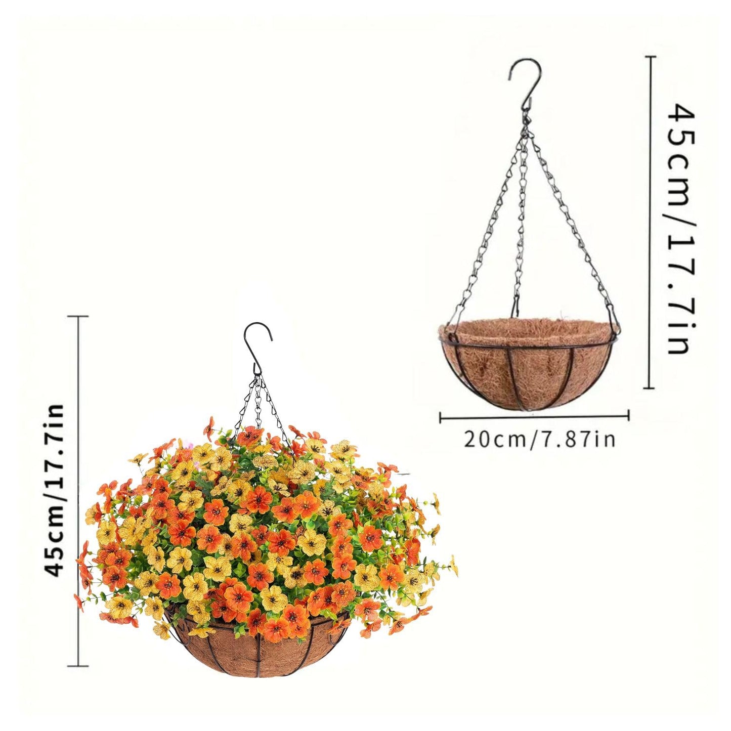 Ekhasa hanging flowers basket - charming porch embellishment