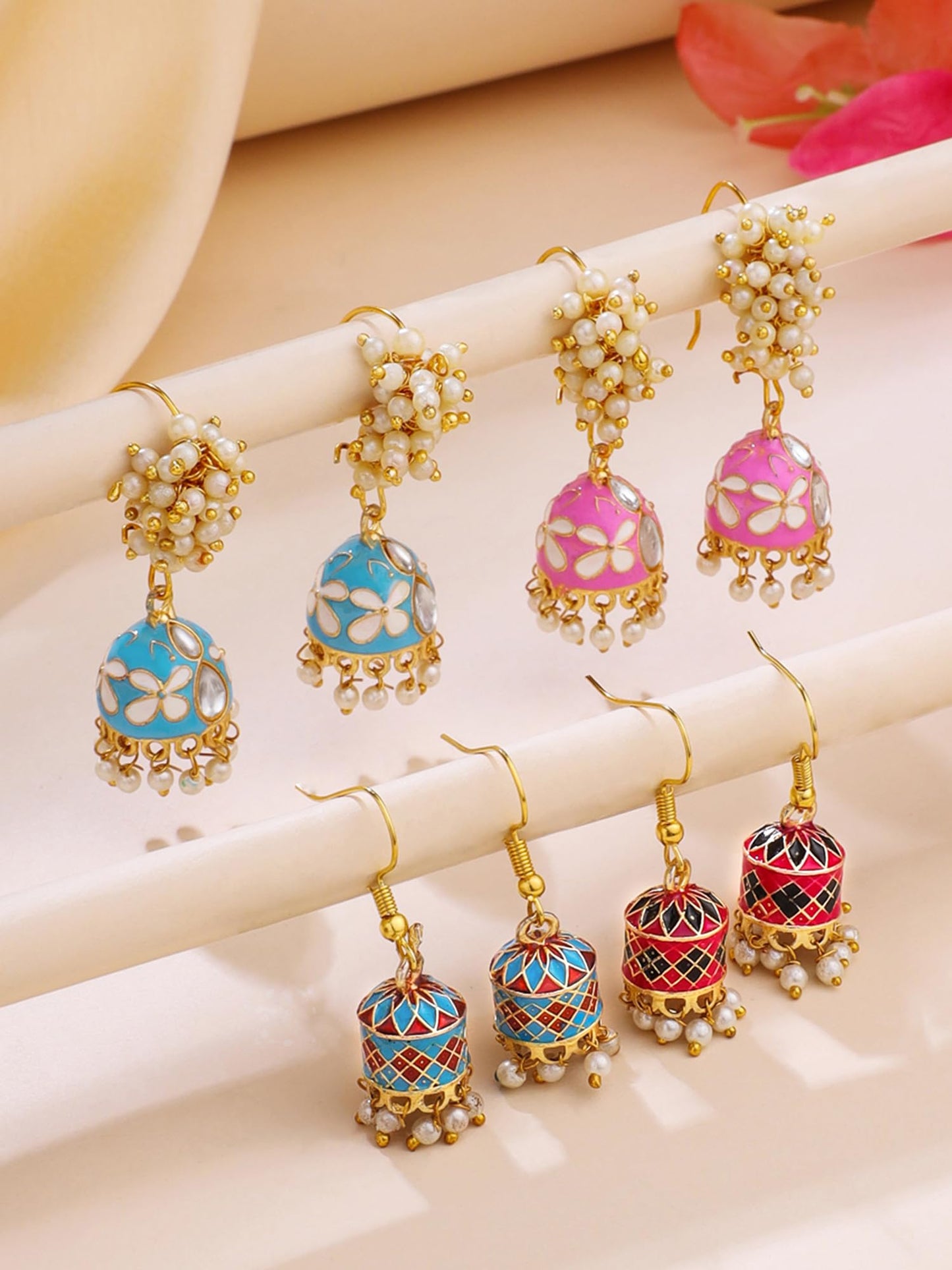 Yellow Chimes Gold Plated Jhumka Earrings - Stylish for evening events
