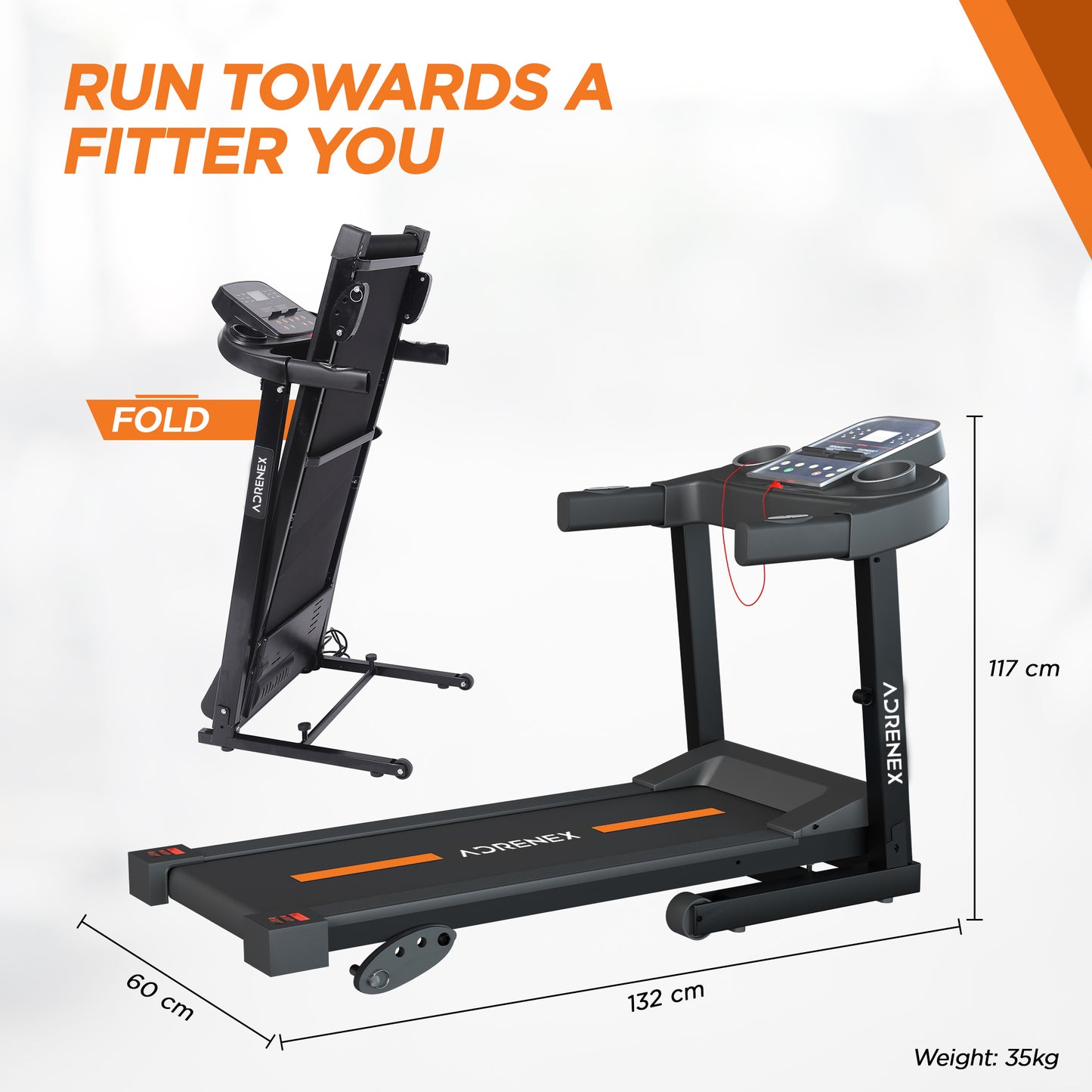 Adrenex Treadmill - Tablet Holder Feature