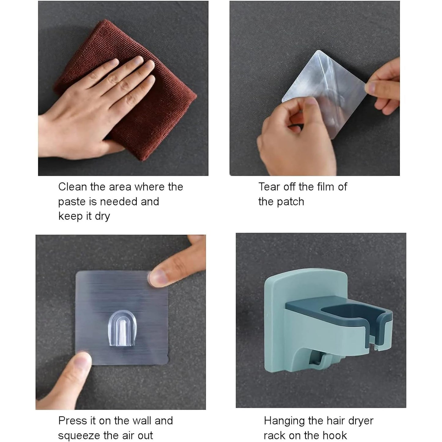 Kuber Hair Dryer Holder - Convenient bathroom storage