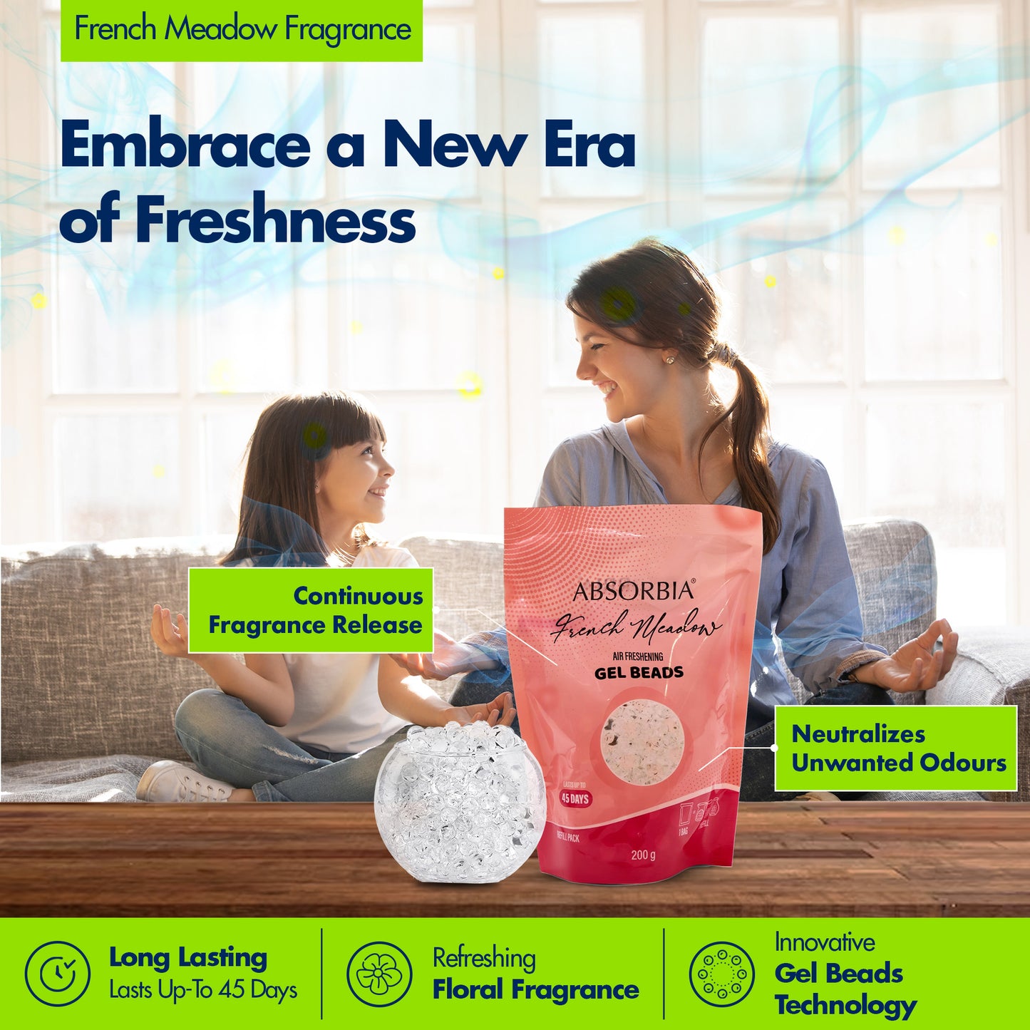 Absorbia gel beads refill - long-lasting fragrance