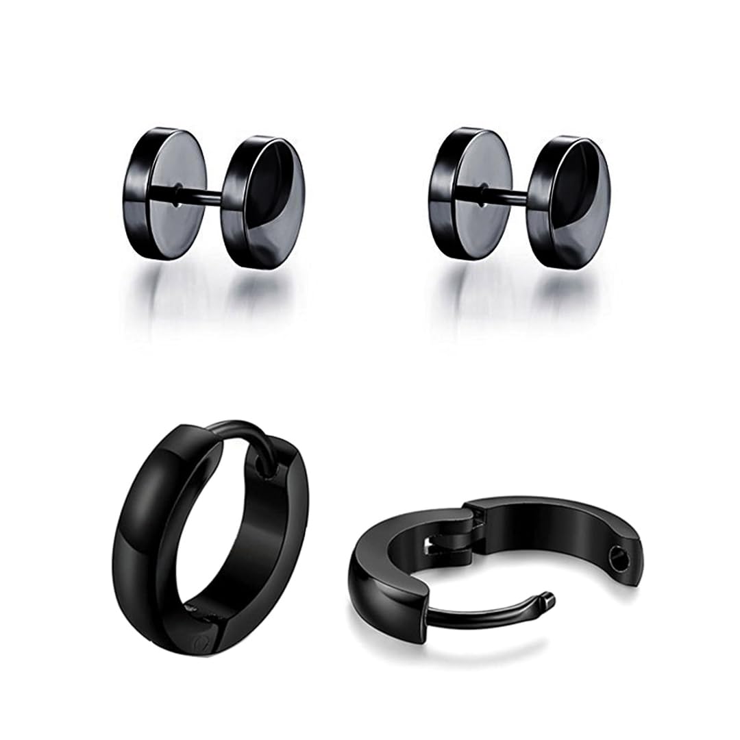 Yellow Chimes black hoop earrings - stylish and trendy