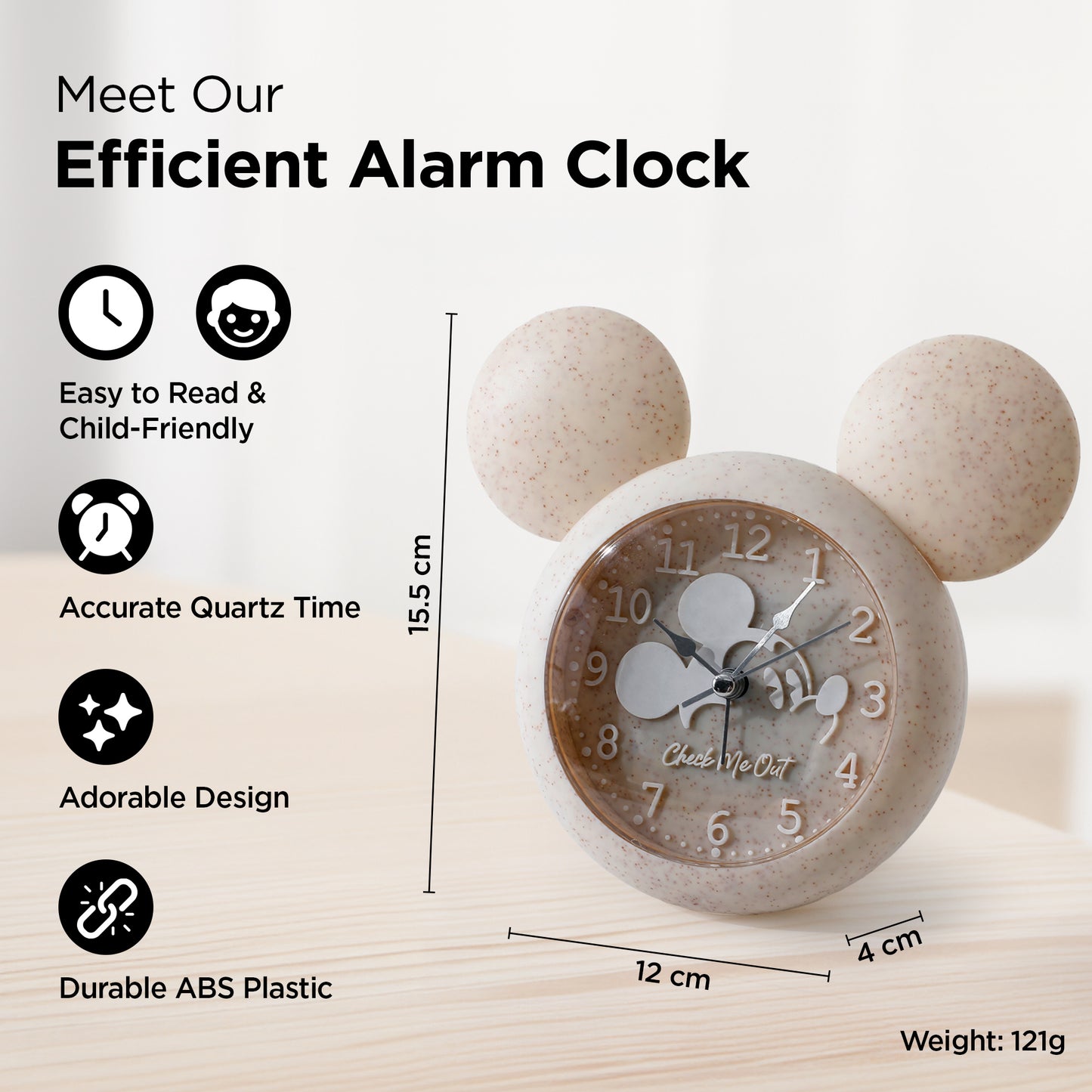 UMAI Beige Alarm Clock - unique gift for kids