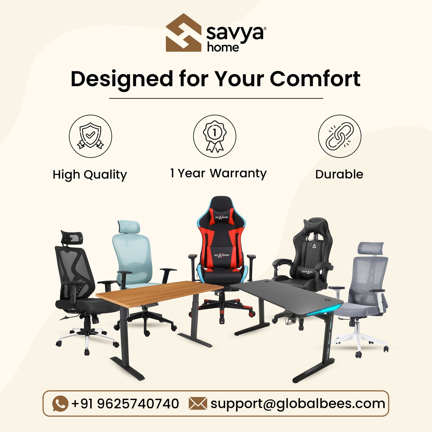 SAVYA HOME Apollo Chair - Home Office Use