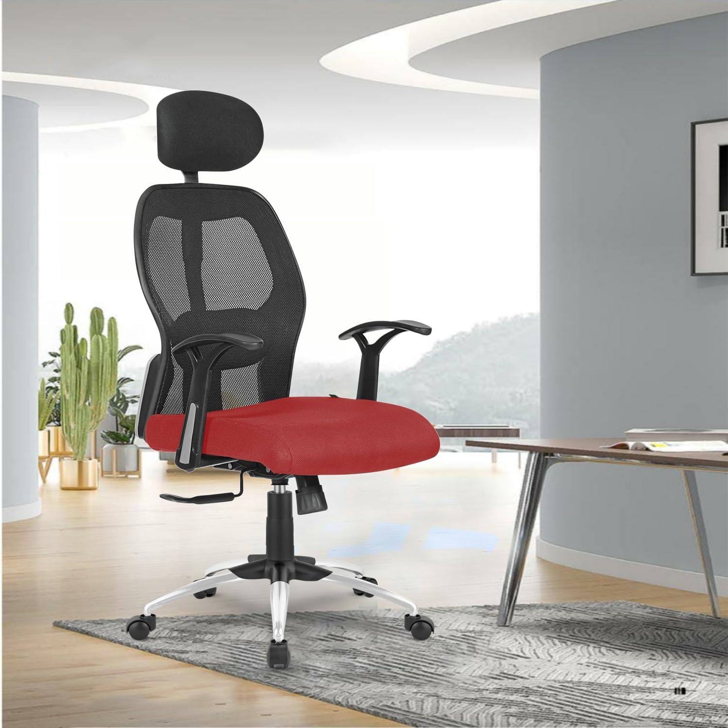 Apollo Ergonomic Office Chair: High Back Red with Lumbar Support | 100 ...