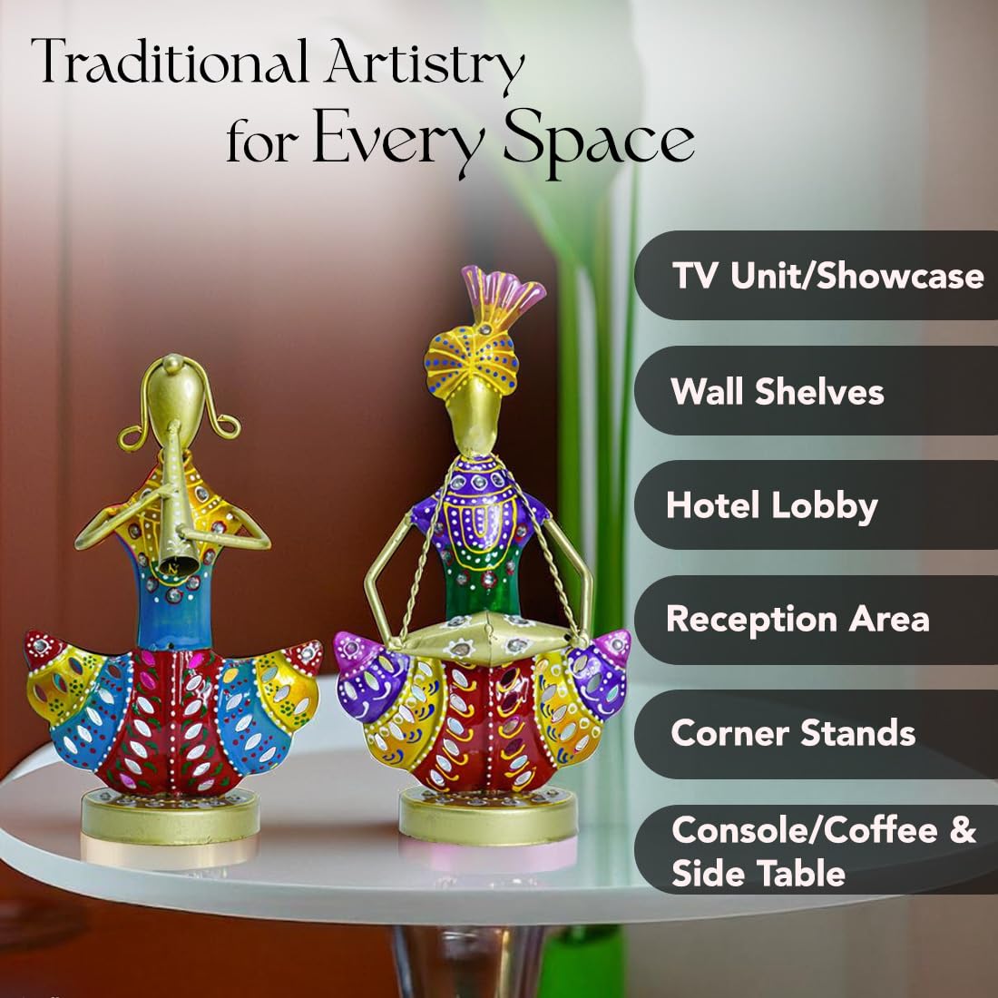 Ekhasa Handpainted Rajasthani Musicians - Living Room Decor