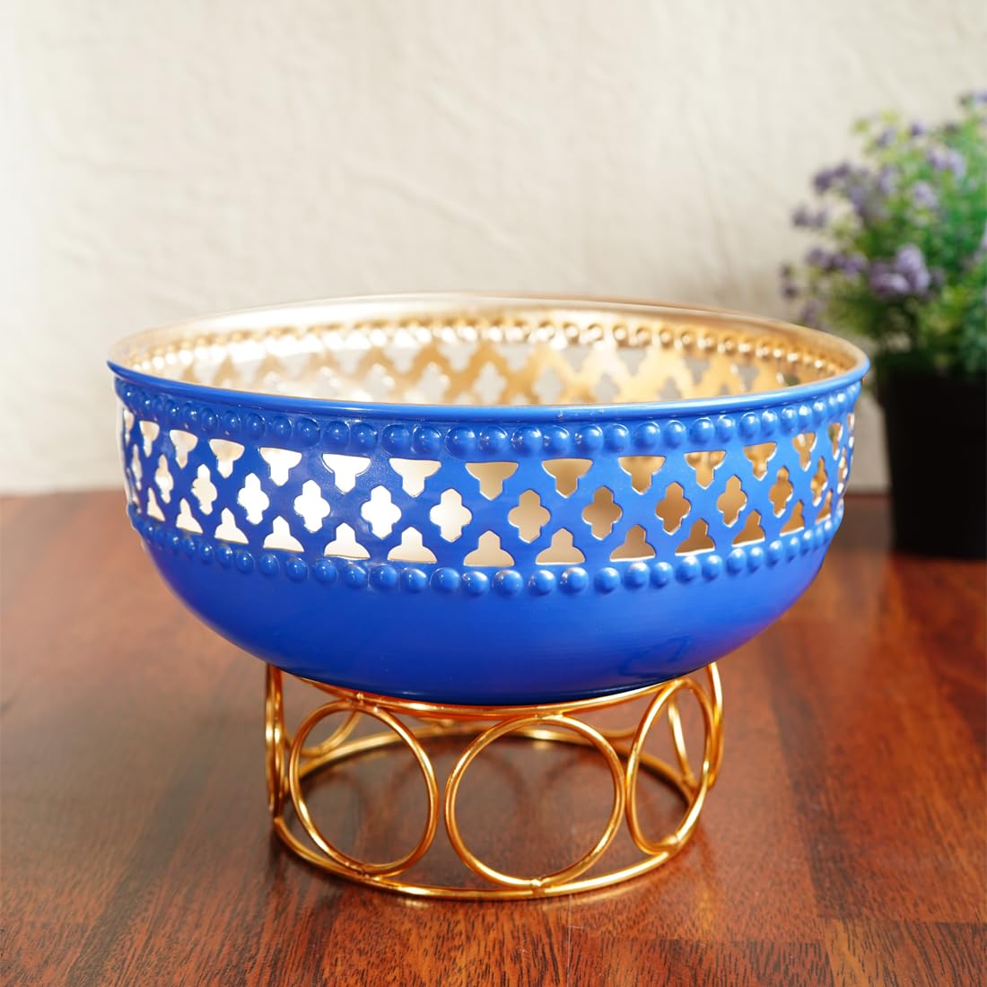 Ekhasa Blue Urli Bowl - Elegant Dining Table Centerpiece