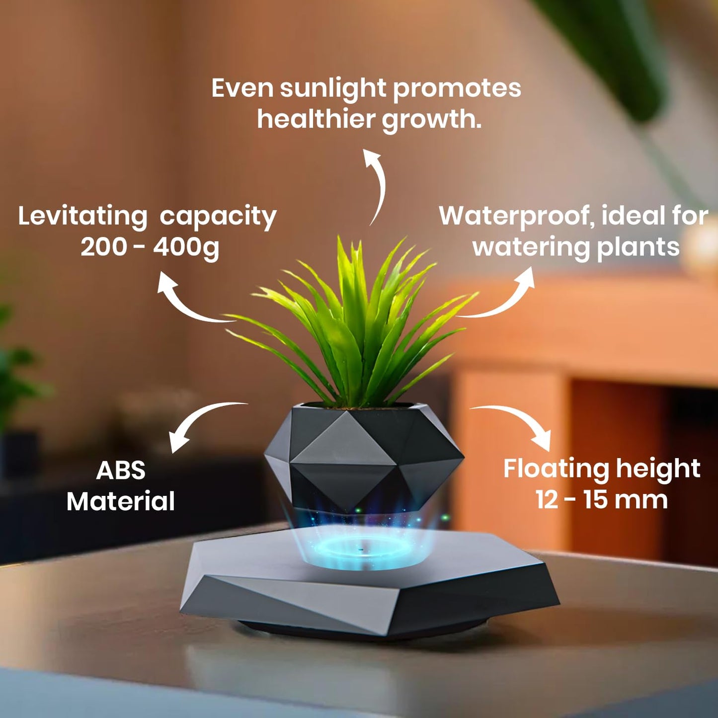 Ekhasa floating flower pot - unique desk centerpiece