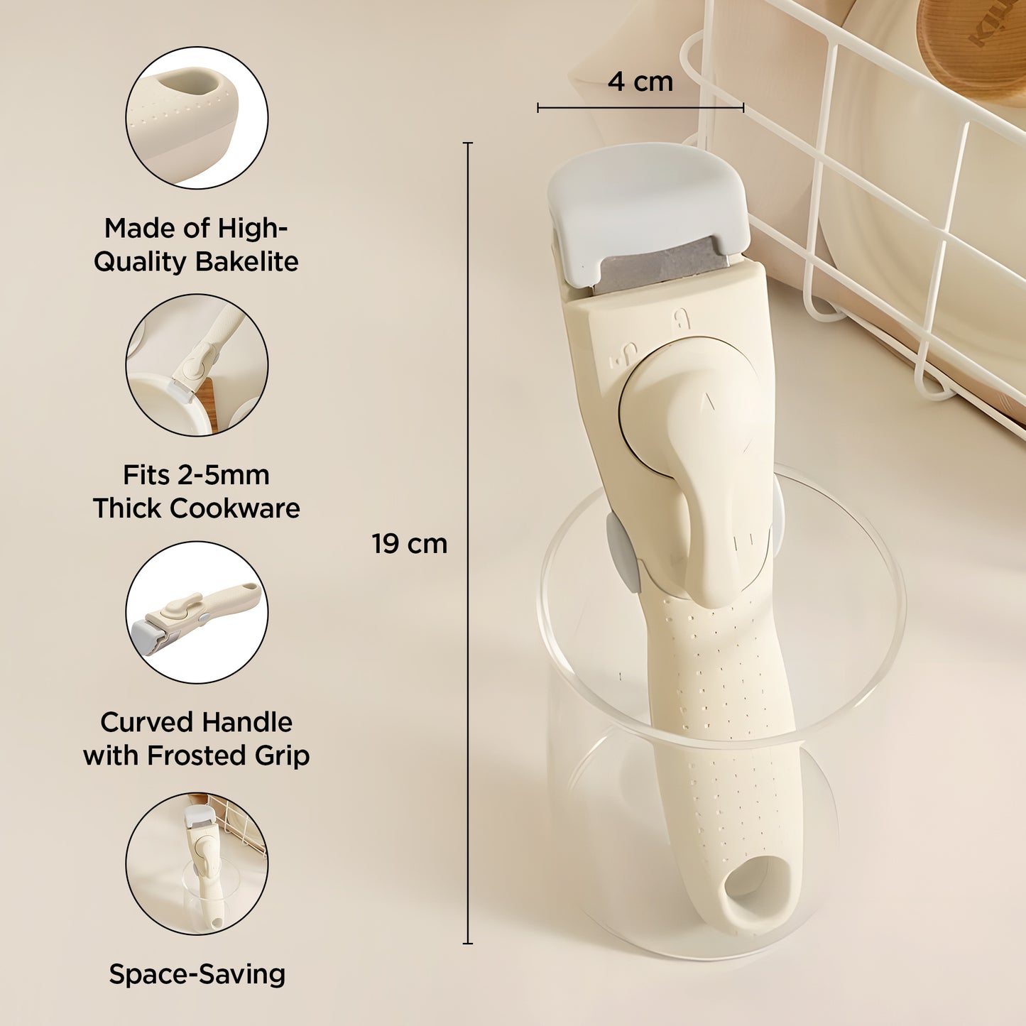 The Better Home UMAI Detachable Handle - Durable Bakelite