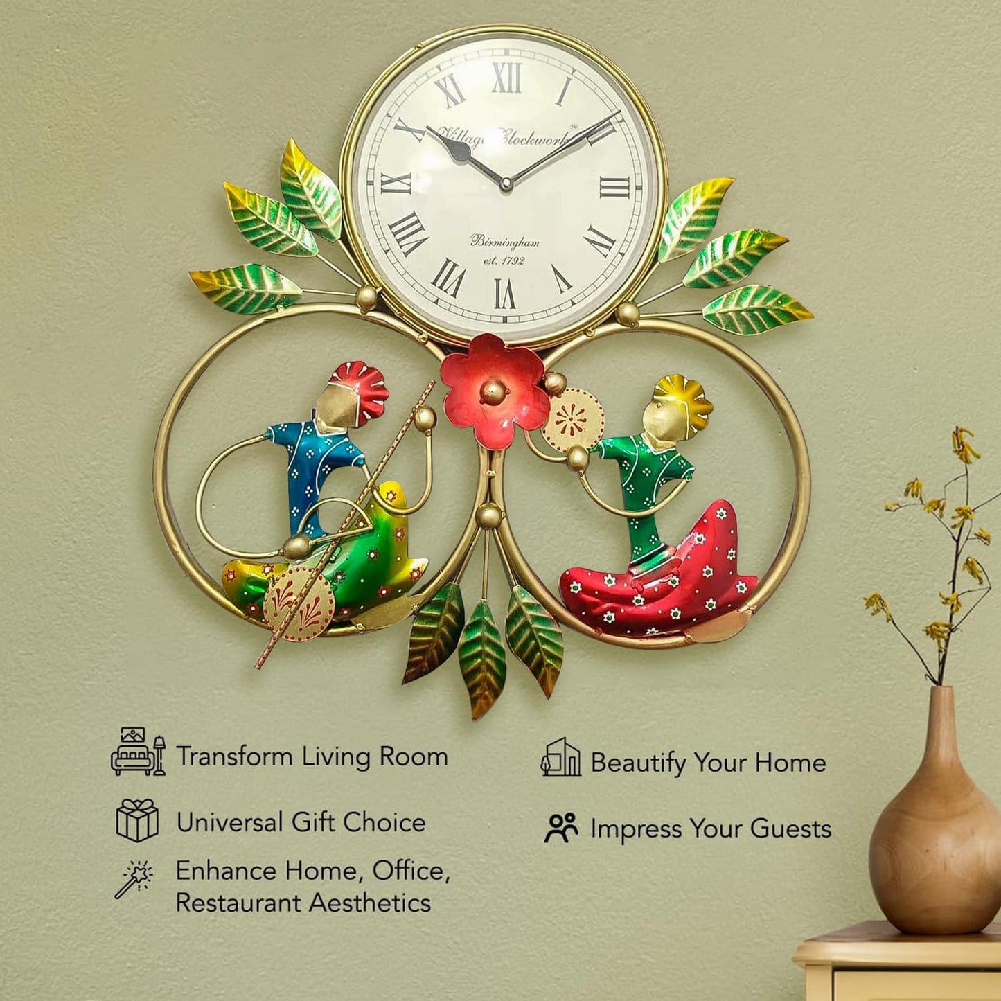 Ekhasa colorful wall clock - Stylish home office art