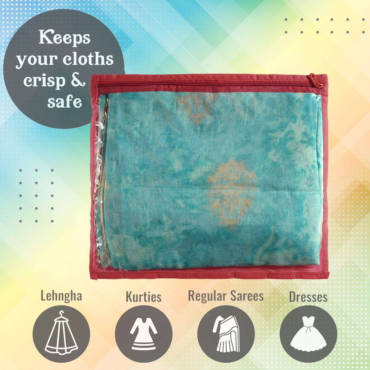 Kuber Industries foldable saree pin - travel storage solution