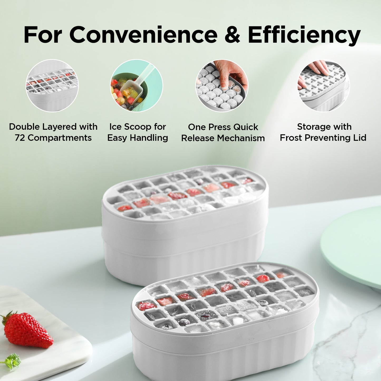 UMAI ice cube tray with storage box - family gatherings
