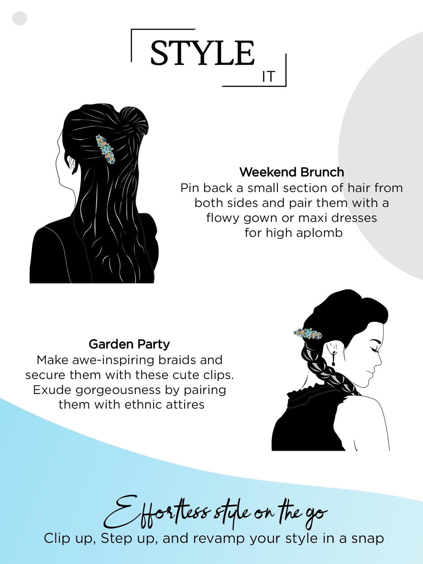 Yellow Chimes floral hair clip - daily wear styling