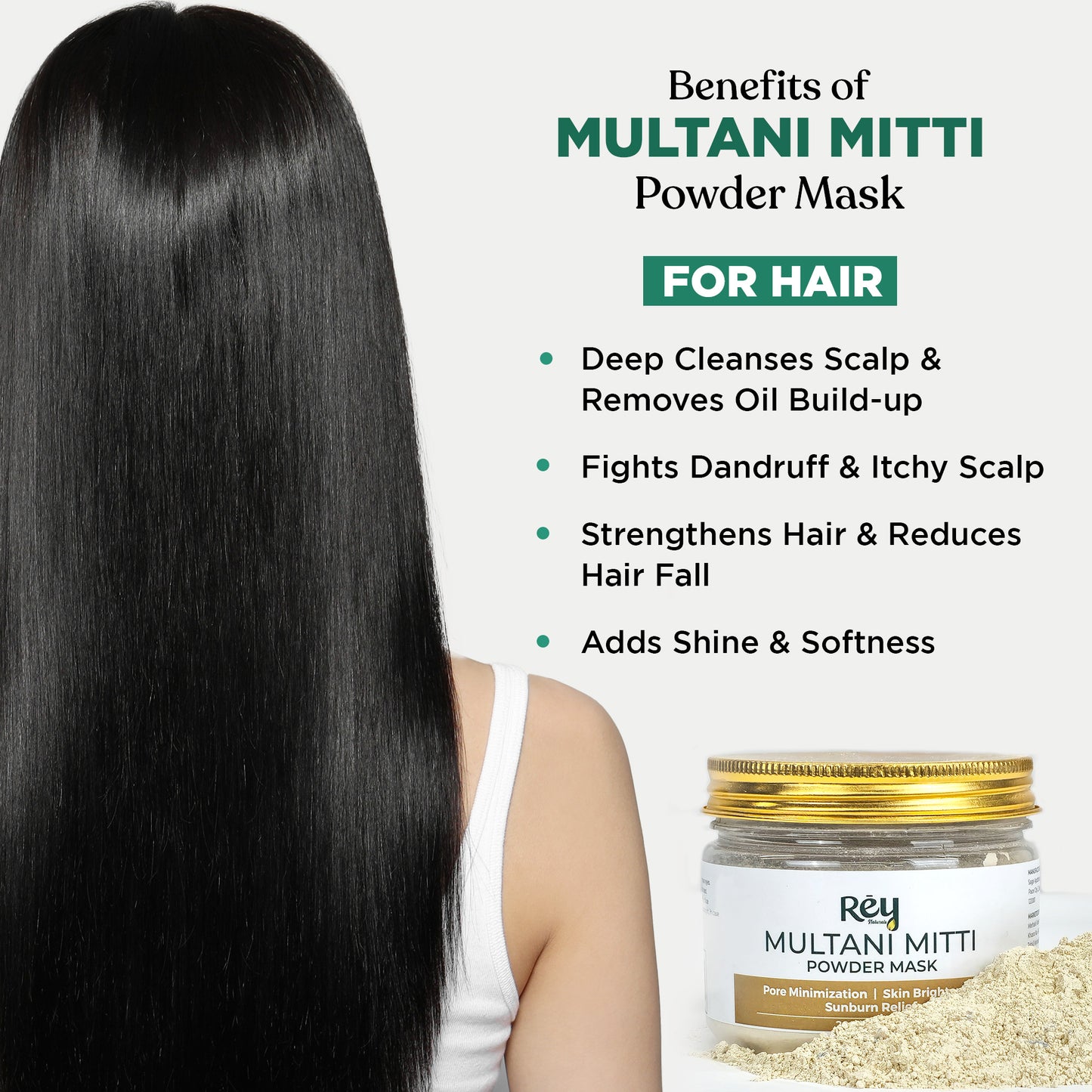 Rey Naturals Multani Mitti Face Mask - Exfoliation