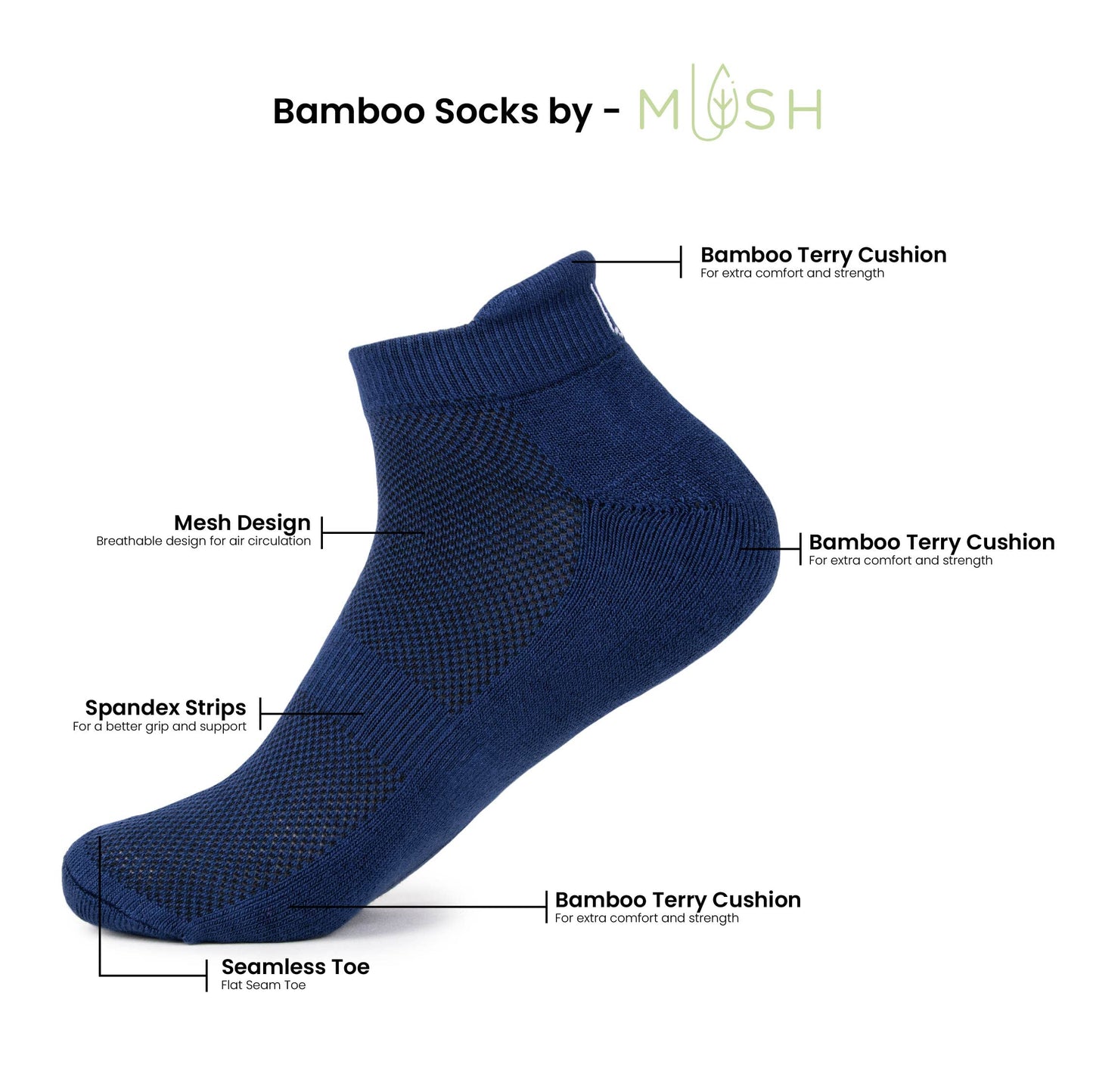 Mush Bamboo Socks - Anti Odour Feature