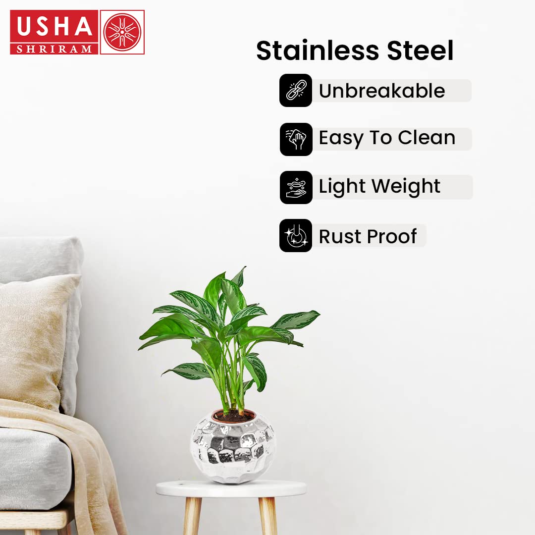 Usha Shriram stainless steel flower pot - perfect for home decor