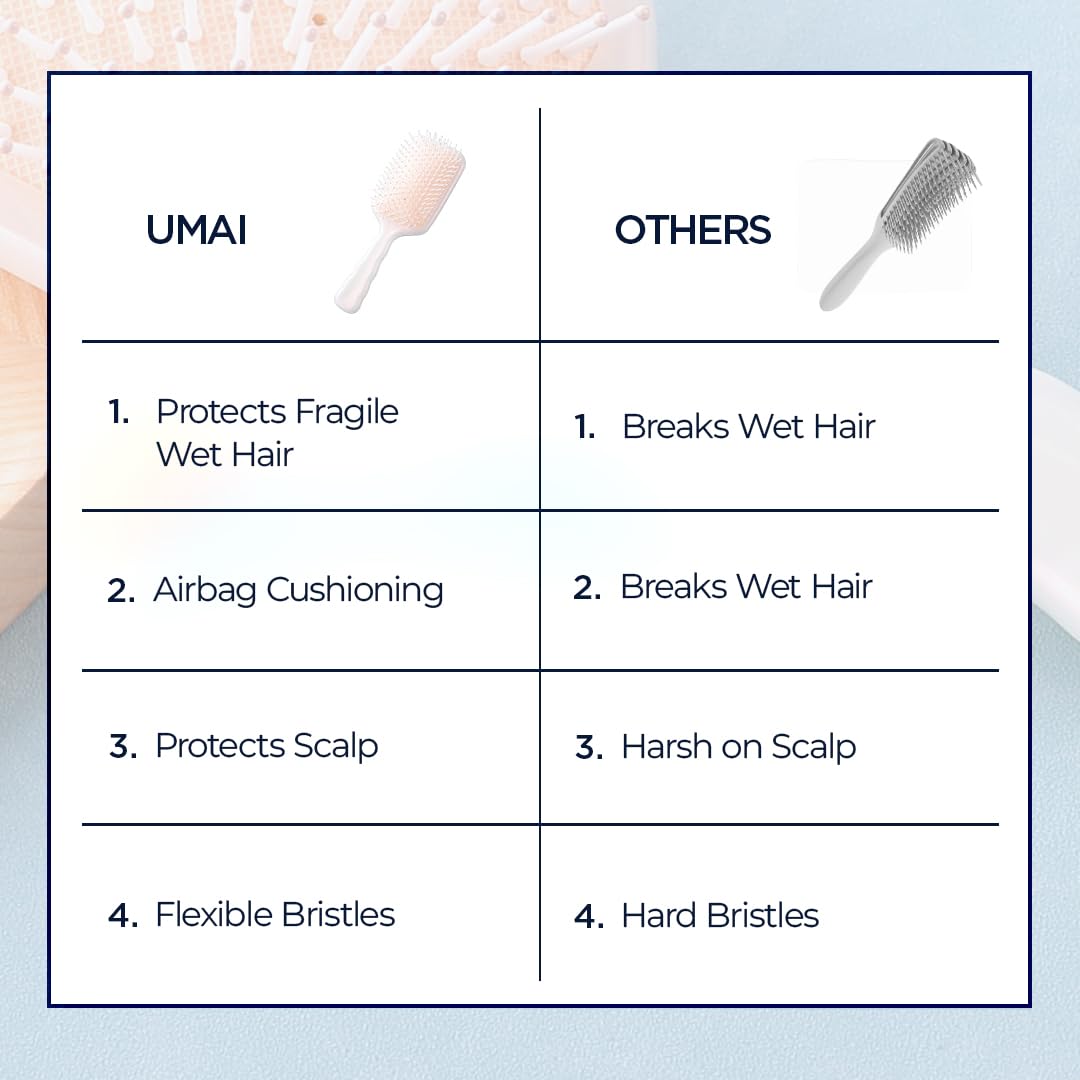 UMAI detangler hair brush - travel styling