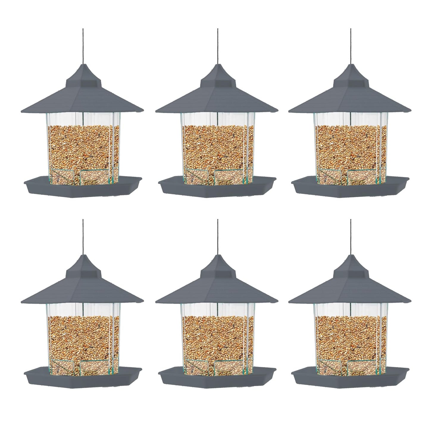 Kuber Industries Bird Feeder - Stylish grey bird feeder